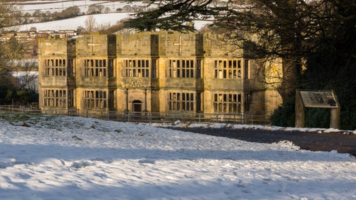 View over the field to Gibside Hall in the Snow